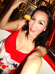 Ladyboy May outside at night and loves her boyfriends cock