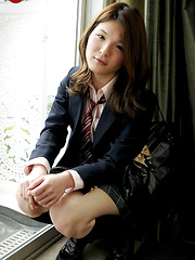 Shy newhalf Kaoru Shirashi is dressed as a horny schoolgirl who is in no mood to go to class today!